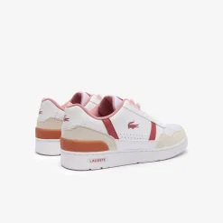 Lacoste Juniors T-Clip Trainers in White pink