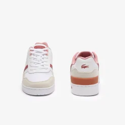 Lacoste Juniors T-Clip Trainers in White pink