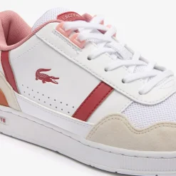 Lacoste Juniors T-Clip Trainers in White pink
