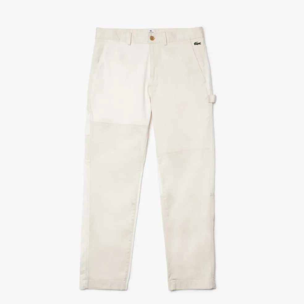 Lacoste Live Heritage Patchwork Organic Cotton Pants in Multi colour