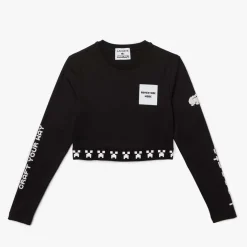 Lacoste Live Live x Minecraft Cropped T-Shirt in Black