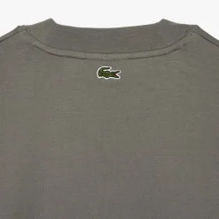 Lacoste Long Sleeve Loose Fit Cotton T-Shirt in Grey