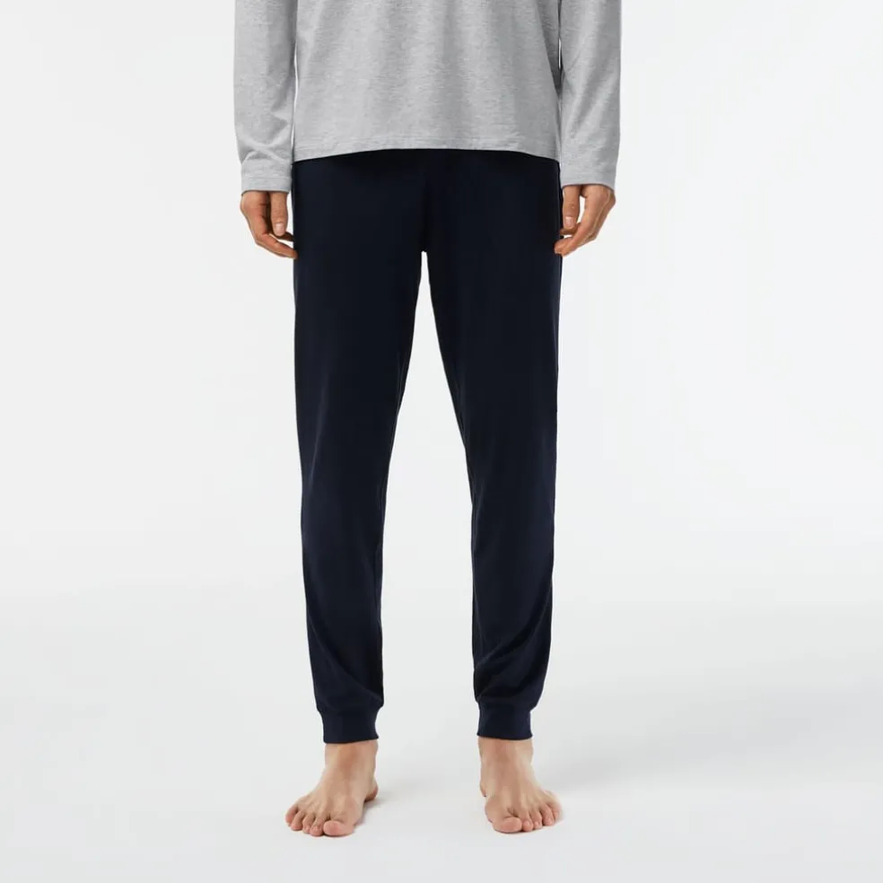 Lacoste Long Sleeve Pyjama Set in Navy Grey
