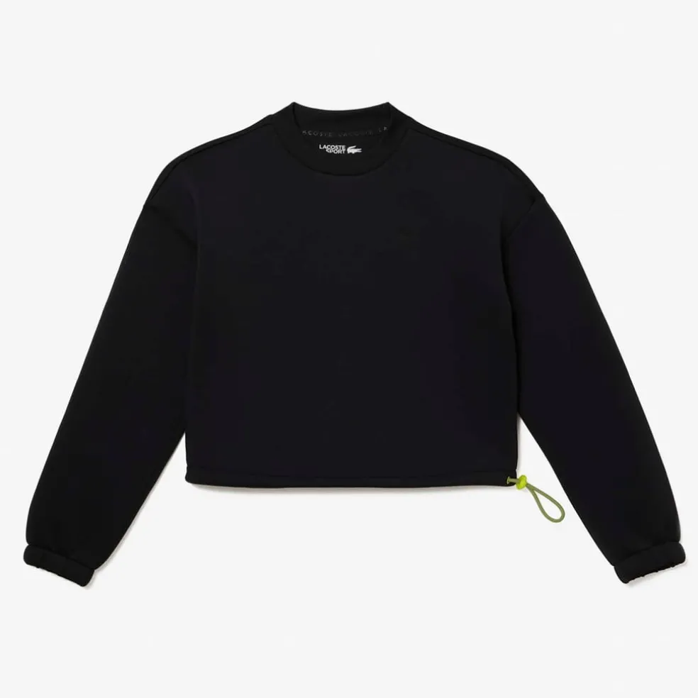 Lacoste Loose Fit Drawstring Sweatshirt in Black