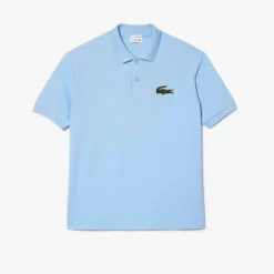 Lacoste Loose Fit L.12.12 Piqué Polo Shirt in Blue