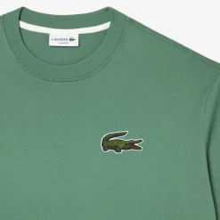 Lacoste Loose Fit Large Crocodile Organic T-Shirt in Green
