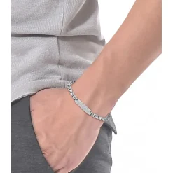 Lacoste Mens Lessentiel Stainless Steel Box Chain Bracelet in Silver