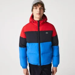 Lacoste Mens Lightweight Water-Resistant Puffer Jacket in Red
