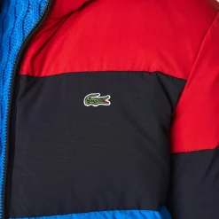 Lacoste Mens Lightweight Water-Resistant Puffer Jacket in Red