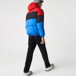 Lacoste Mens Lightweight Water-Resistant Puffer Jacket in Red