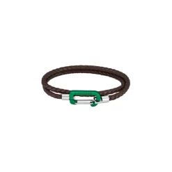Lacoste Mens Matt Double Wrap Bracelet in Brown