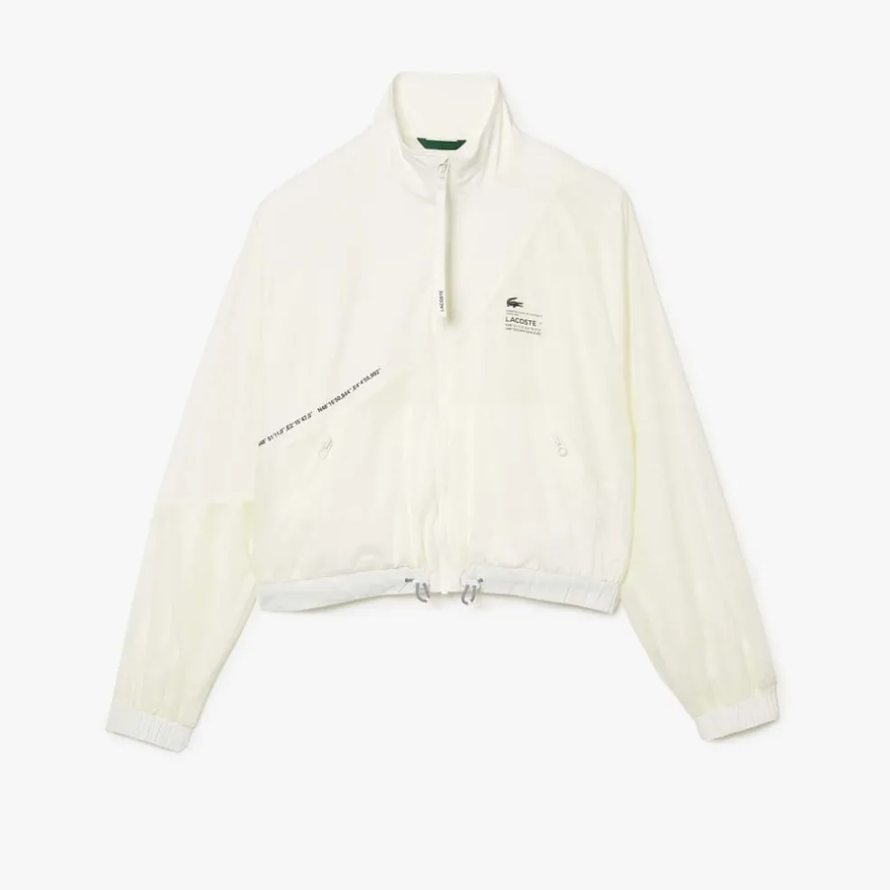 Lacoste Mesh Lined Nylon Jacket in Cream