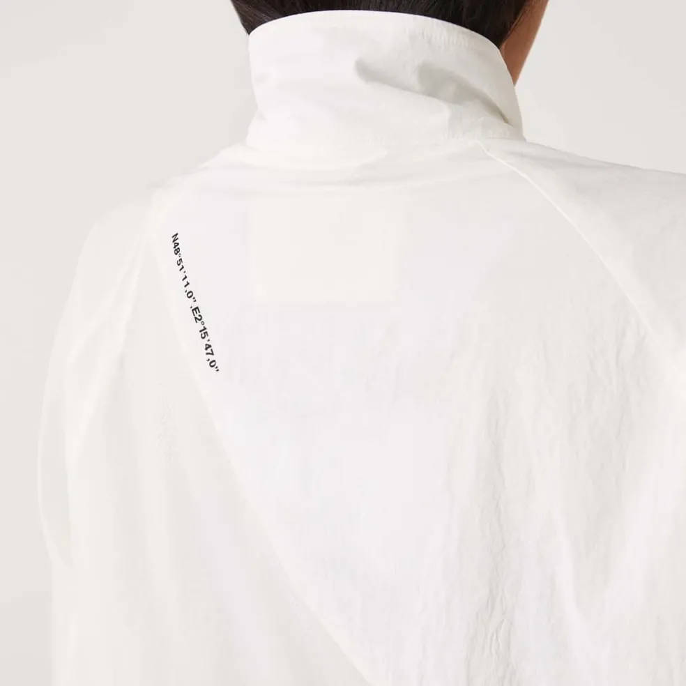 Lacoste Mesh Lined Nylon Jacket in Cream
