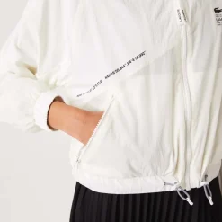 Lacoste Mesh Lined Nylon Jacket in Cream