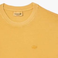 Lacoste Natural Dyed Cotton T-Shirt in Orange