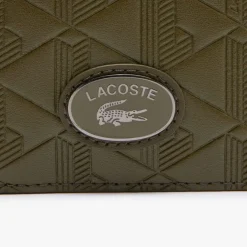 Lacoste Nomogramme Compact Leather Billfold in Green