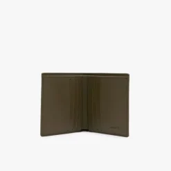 Lacoste Nomogramme Compact Leather Billfold in Green