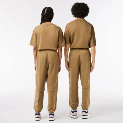 Lacoste Organic Cotton Fleece Sweatpants in Brown