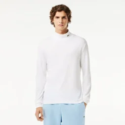 Lacoste Organic Cotton Turtleneck T-Shirt in White