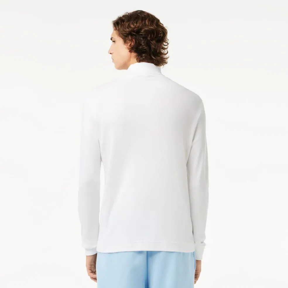 Lacoste Organic Cotton Turtleneck T-Shirt in White