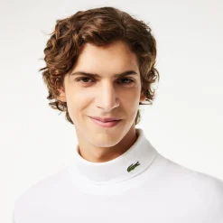 Lacoste Organic Cotton Turtleneck T-Shirt in White