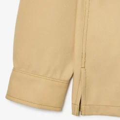 Lacoste Oversized Cotton Twill Plaid Overshirt in Beige