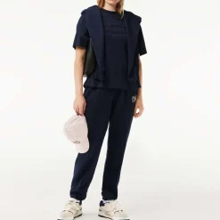 Lacoste Oversized Cotton Tennis Embroidery T-Shirt in Blue