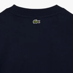 Lacoste Oversized Cotton Tennis Embroidery T-Shirt in Blue