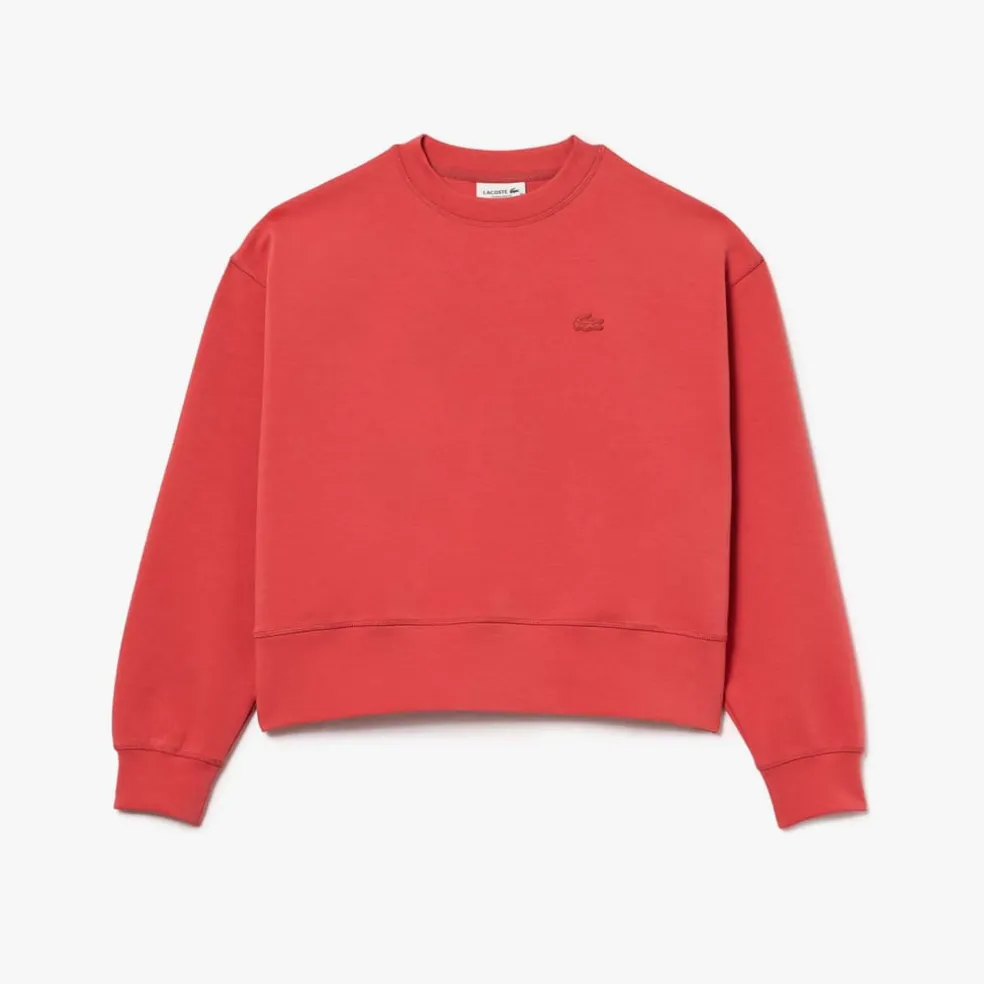Lacoste Oversized Cotton Sweatshirt in Red