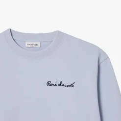 Lacoste Oversized Double Face Jogger Sweatshirt in Blue