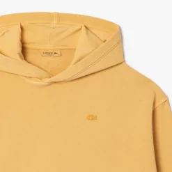 Lacoste Oversized Natural Dye Hooded Sweatshirt in Orange