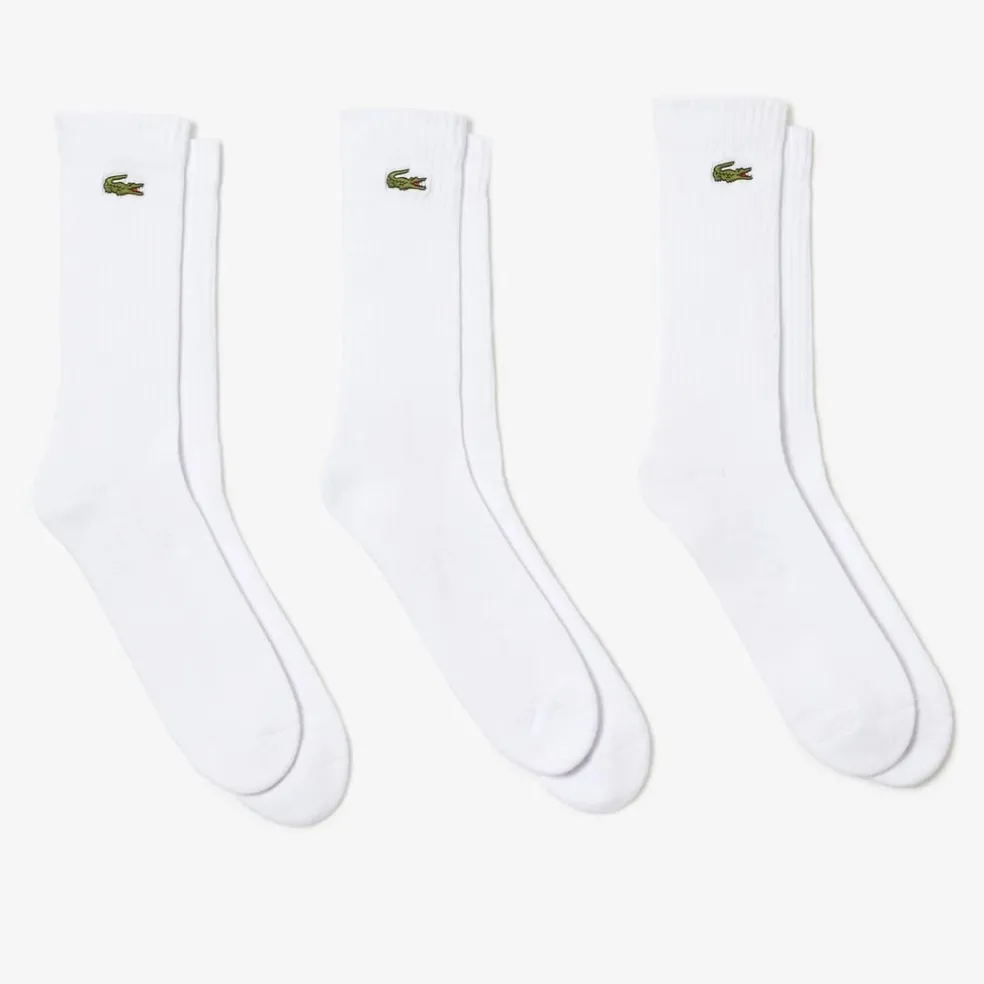 Lacoste Pack Crew Socks in White