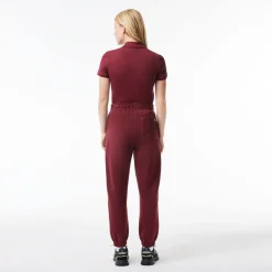 Lacoste Piqué Sweatpants in Burgundy
