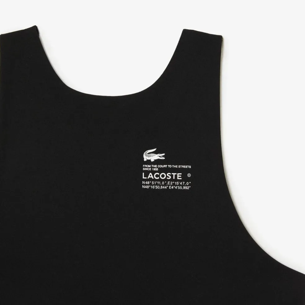 Lacoste Quick-Dry Recycled Polyamide Stretch Bra in Black