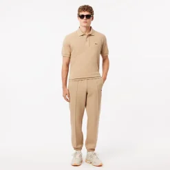 Lacoste Regular Fit Piqué Sweatpants in Beige