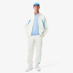 Lacoste Regular Fit Piqué Sweatpants in White blue