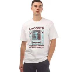 Lacoste Relaxed Fit René Print T-Shirt in White