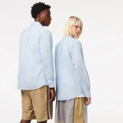 Lacoste Relaxed Fit Striped Shirt in Light Blue