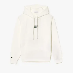 Lacoste Relaxed-Fit Fleece Hoodie in Cream