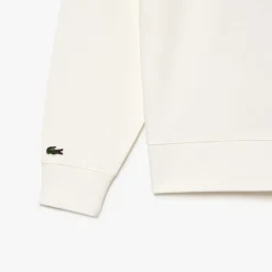 Lacoste Relaxed-Fit Fleece Hoodie in Cream