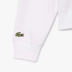 Lacoste Relaxed-Fit Zip-Up Print Sweatshirt in White