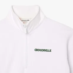 Lacoste Relaxed-Fit Zip-Up Print Sweatshirt in White