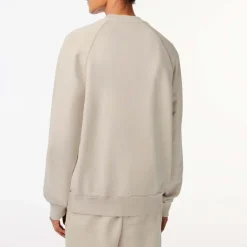 Lacoste Round Neck Organic Cotton Sweatshirt in Beige