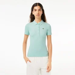 Lacoste Slim Fit L.12.D Ribbed Polo Shirt in Mint