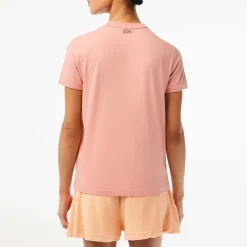 Lacoste Slim Fit Organic Cotton Jersey T-Shirt in Pink