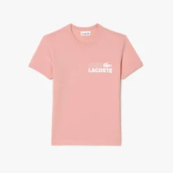 Lacoste Slim Fit Organic Cotton Jersey T-Shirt in Pink
