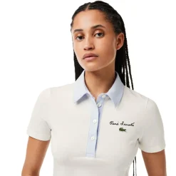 Lacoste Slim Fit Short Sleeve Polo Shirt in Cream