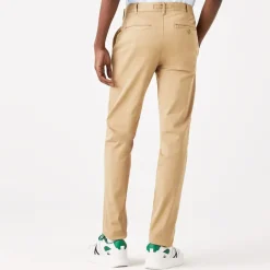 Lacoste Slim Fit Stretch Cotton Chinos in Beige