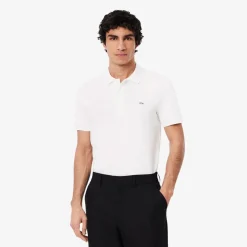 Lacoste Slim Fit Stretch Mini Piqué Polo Shirt in White