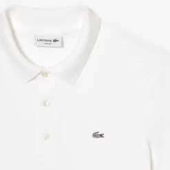 Lacoste Slim Fit Stretch Mini Piqué Polo Shirt in White